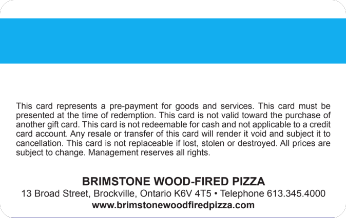 Fast food Pizza Gift Card