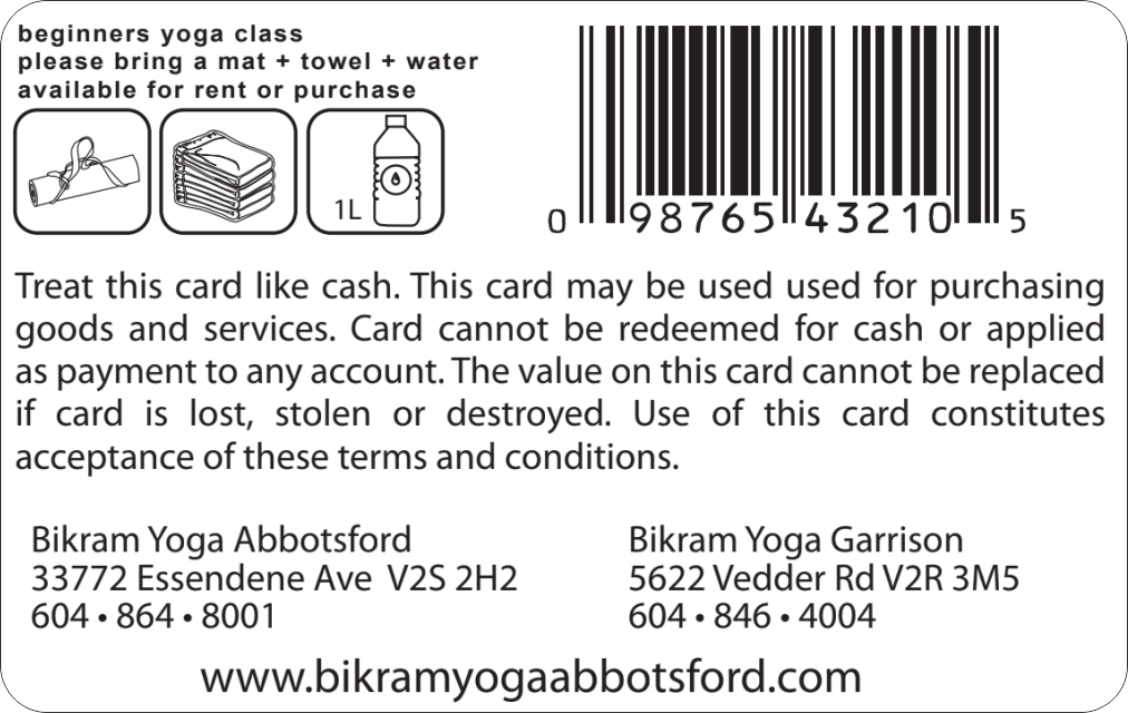 Plastic Gift card
