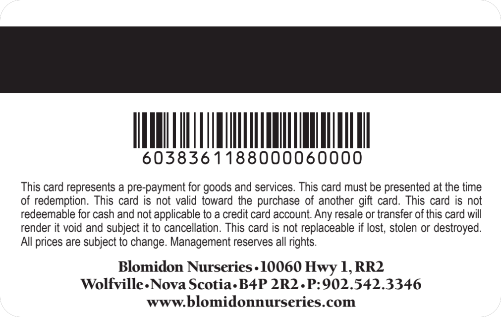 Barcode gift card